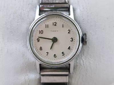 Vintage Wristwatch TIMEX Mechanical Hand Winding Silver Tone Watch Analog • $47.89