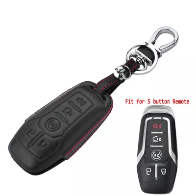 Leather Car Key Fob Cover Case Bag For Ford Lincoln MKZ MKC MKX Mustang • $12.72