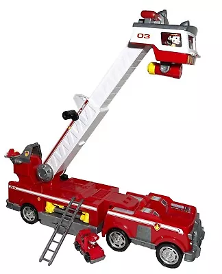 Paw Patrol Ultimate Rescue Fire Truck Extendable 2 Ft Ladder + 2 Marshall + Cart • $39.99