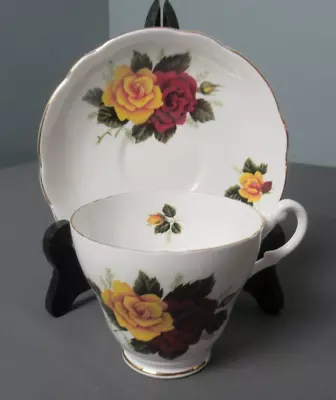 Vintage Tea Cup & Saucer - Royal Ascot - Roses - Bone China - C4 Sb • $12