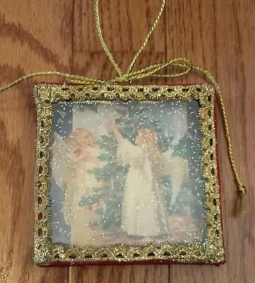 Vintage Victorian Glitter Angel W/Tree Style Postcard Christmas Ornament 4  • $8.95