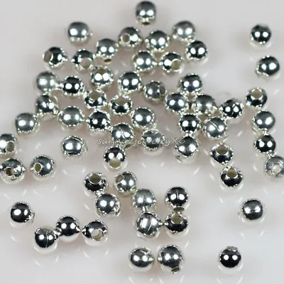 Wholesale! 2mm2.4mm3.2mm4mm5mm6mm Metal Round Spacer Beads Silver/Gold Plt • $7.50