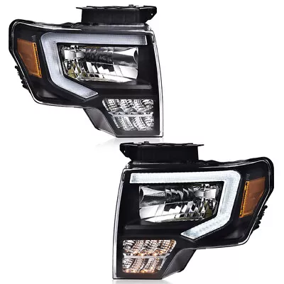 Clear Lens Black Housing LED DRL Headlights Fit For 09-14 Ford F-150 Left+Right  • $141.83