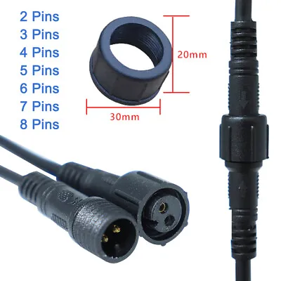 IP68 Waterproof Electrical Cable Wire Connector 2-8 Pins Joint Power Plug Socket • £1.19