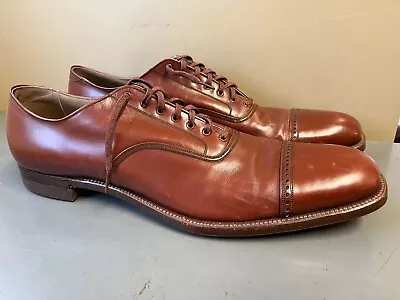 Vintage Walk-Over Brown Oxford Dress Shoes Size 11 Narrow Look Unworn • $64.99