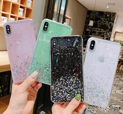 £2.89 • Buy Case For IPhone 13 12 11 Pro Max XR 7 8 Plus XS SE Glitter Silicone Hard Cover
