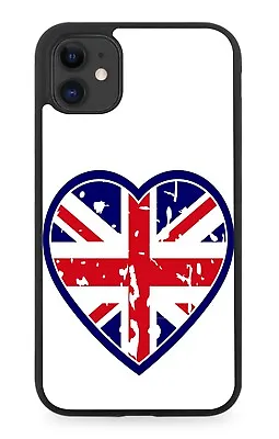 Grunge Union Jack Flag Love Heart Rubber Phone Case UK Flag Shape Hearts DG26 • £15.90