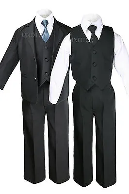 $29.99 • Buy 6pc Boys Toddler Kids Formal Wedding Tuxedo Suits Vest Sets EXTRA Necktie S-7