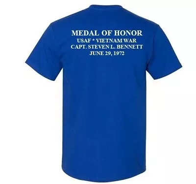 Medal Of Honor*steven L.bennett* Vietnam 1972 *usaf 2-sided Shirt Vinyl Back • $33.95