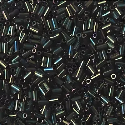 Miyuki Bugle Beads Size #1 3x1.5mm Metallic Green Iris 19.5 Gram Tube • $4.59