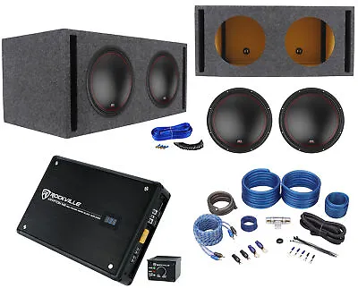 (2) MTX 5512-44 12  1600w Car Subwoofers+Sealed Sub Box+Mono Amplifier+Amp Kit • $479.80