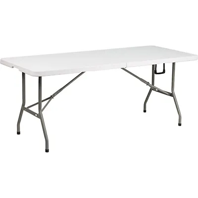 Flash 6' Bi-Fold Granite WH Plastic Folding Table Handle - DAD-YCZ-183Z-GG • $139.99