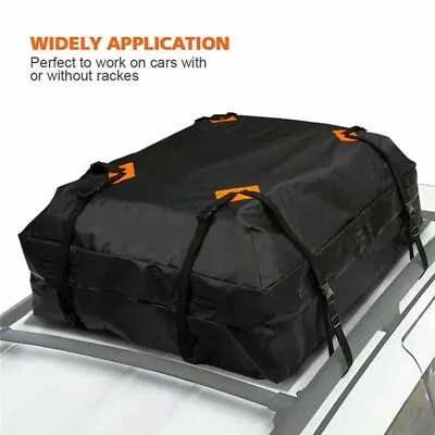$47.99 • Buy Top Roof Bag Luggage Cargo Carrier Baggage Box For Side Rail Cross Bar SUV Truck