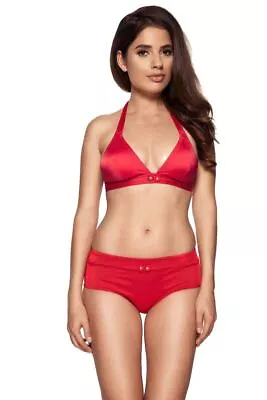 £4.95 • Buy Gossard Retro Bikini Top Button Halterneck Triangle Swimming Bra Top 5415