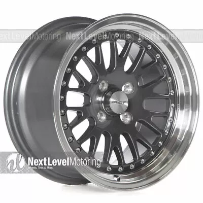 Circuit Performance CP21 15x8 4-100 +25 Gun Metal Wheels Rims Classic Mesh • $467.99