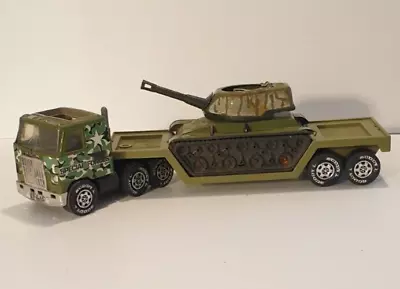 BUDDY L Vintage Military Semi Truck & Trailer With Army Tank. Made In Japan 1982 • $42.99