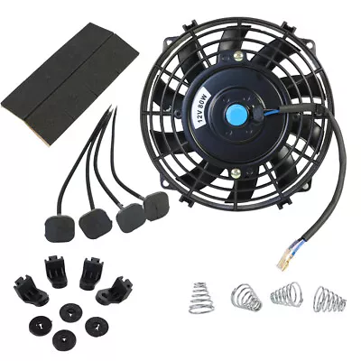 Universal 7  Inch Slim Fan Push Pull Electric Radiator Cooling 12V Mounting Kit • $24.99