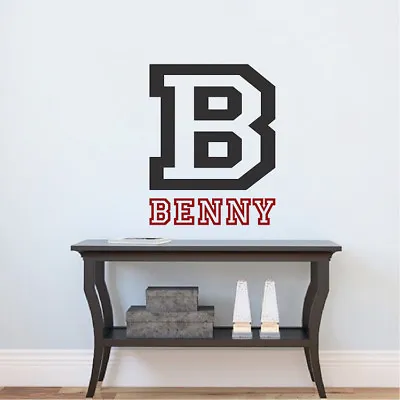 Sport Initial Wall Decal Custom Monogram Wallpaper Vinyl Name Removable Art B53 • $16.95