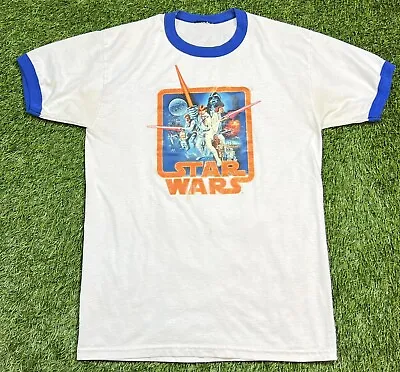 $35.99 • Buy Vintage Star Wars The Empire Strikes Back Movie Promo Ringer T-Shirt Men's S
