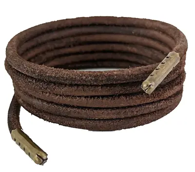 Shoelaces & Boot Laces Leather Heavy Duty 4 Mm Round Brown • £4.75