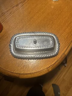 Vintage Irvinware Silver Metal Covered Butter Dish • $10