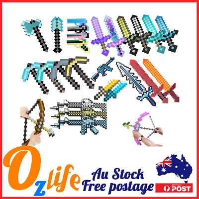 $19.80 • Buy Minecraft Game Halloween Foam Diamond Sword Pickaxe Toy Kids Gift AU Stocks