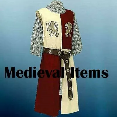 Medieval Tunic Lion Heart Tabard Reenactment Dress Cosplay Costume Men LARP • £58.56