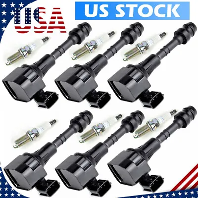 6 Pack Ignition Coil & Iridium Spark Plug For Nissan Maxima Infiniti Suzuki 3.5L • $60.88