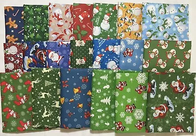 Christmas Holiday Winter #2  ~20 Fat Quarter Bundle~ Snowmen Trees Santa • $22