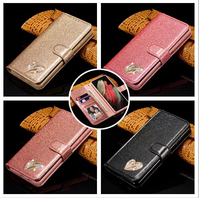 Glitter Flip Card Holder Case For Samsung S24 S23 S22 S21 S20 Plus Note 20 Ultra • $12.99
