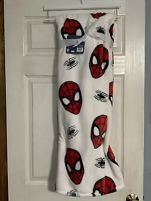 Marvel Spider-Man White Throw Blanket 60x 70 NWT • $34