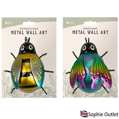 Metallic Insect Metal Wall Art Ornaments Ladybird Bee Garden Fence Decor Gift UK • £7.68