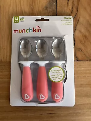 Munchkin Toddler Spoons 3 Pack Light Pink Raise New • $9.99