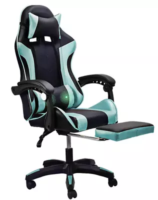 Racing Gaming Office Chair Seat For Work / Study With Headrest Footrest Lumbar • $111.11