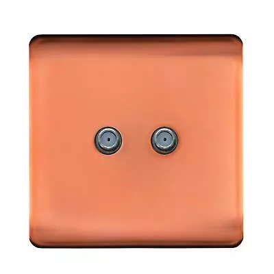 Trendi Switch 2 Gang Male F-Type Satellite Television Socket In Copper • £9.95