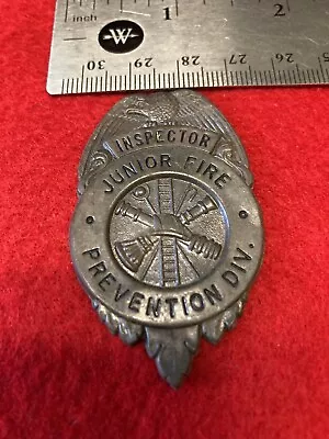 Vintage Metal Junior Fire Inspector Badge • $30