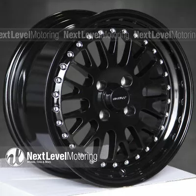 Circuit Cp21 15x7 4x100 +25 Full Gloss Black Wheels Fits Acura Integra Dc2 Mesh • $467.99