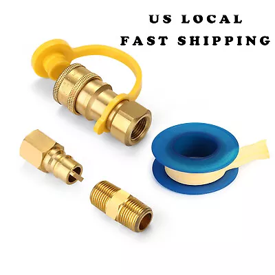 3/8 Inch LP Propane Hose Natural Gas Quick Connect Disconnect Fittings Kit BBQ • $14.99