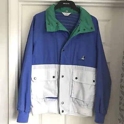 Vintage Mens GABICCI Marina Jacket / Coat Size L Blue / White /Green • £16