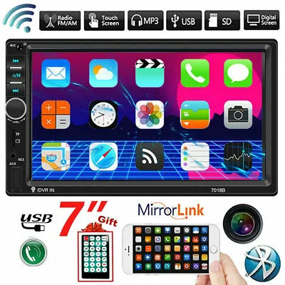 7 Inch Double Din In-Dash Head Unit Car Stereo Audio Bluetooth Touch Screen MP5 • $28.99