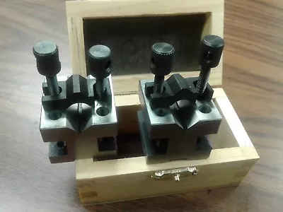 $36 • Buy 1-3/8x1-3/8x1-3/16  PRECISION V-BLOCK PAIR W. CLAMPS #706A-755