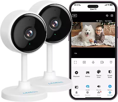 2K Indoor Security Camera - Night Vision Motion Detection 2-Way Audio - 2 Pack • $54.47