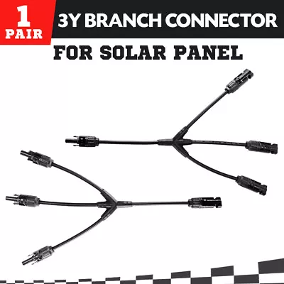 3Y Branch Connector Adapter Cables 3Y Solar Cable Connectors IP67 PV • $14.95