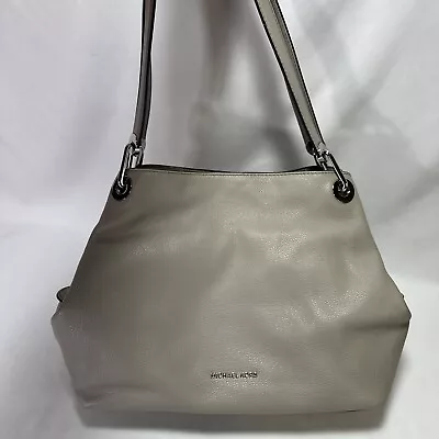 Michael Kors Raven Gray Pebbled Leather Shoulder Tote Handbag EUC • $59.99