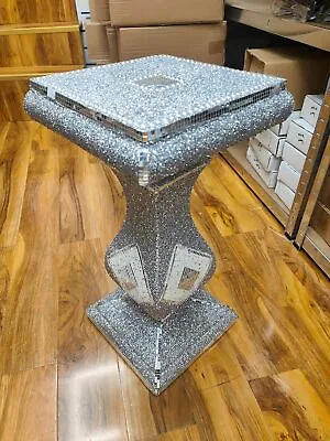 End Table Large 40X60Cm Crushed Diamond Crystal Giltter Sparkly Mirrored • £69.99