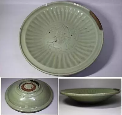 Chinese Old Ming Dynasty Longquan Celadon Large Plate / W 34.1[cm] / Bowl Qing • $1500