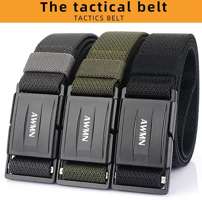 Mens Stretch Belt 1.34inch Width Quick Release Magnetic Buckle Sport Golf Belts • $13.99