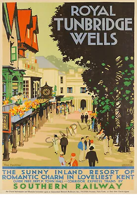 VINTAGE Railway POSTER Tunbridge Wells Train Rail Travel Advert Art Print A3 A4 • £5.99