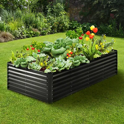 VEVOR Galvanized Raised Garden Bed Planter Box 94.5x47.2x23.6  Flower Vegetable • £74.39