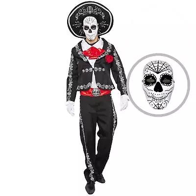 Mens Day Of The Dead Mariachi Senor Adult Costume Set Halloween Dress Up Part... • $56.28